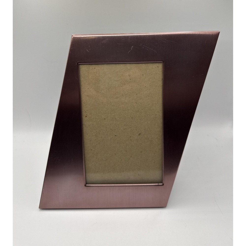 Vintage 1999 Burnes of Boston Asymmetrical Rose Gold Metal 4x6 Picture Frame